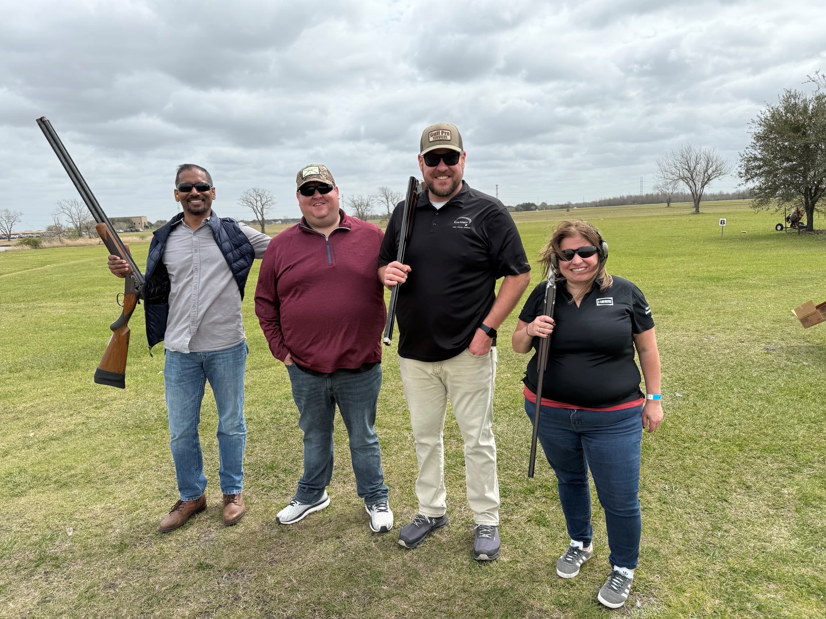 People at clay shooting